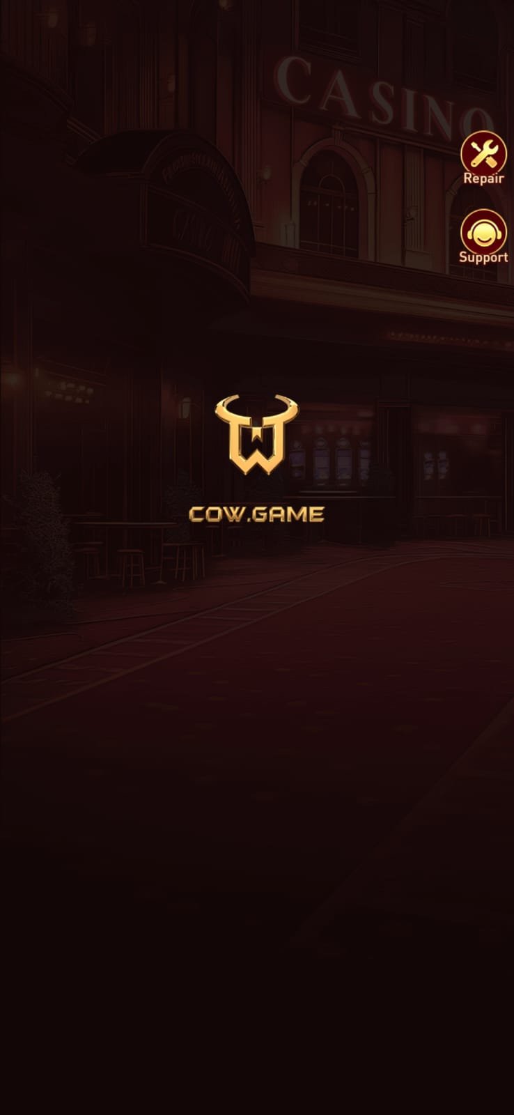 COW Game official Image with gold horns and silver COW.GAME text on a white background