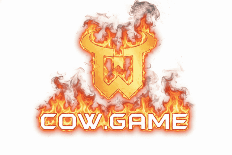 COW GAME official FIRE gold and silver logo with unique design