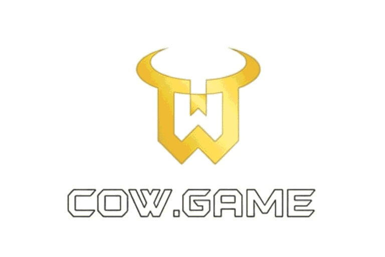 COW Game official logo in 3D gold and silver with COW.GAME